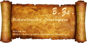 Bukovinszki Zsuzsanna névjegykártya